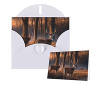 Thinking of You Cards 15 x 10cm Thank You Card with Envelope Nature wild Animal Deers Greeting Card Blank Note Cards for All Occasions