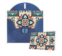 Thinking of You Cards Birthday Cards with Envelopes Arabic Indian Checked Pattern Blank Cards for All Occasions Happy Birthday Anniversary Greeting Card for Wedding Invitations Thank You Note 10x15 cm