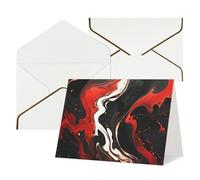 Thinking of You Cards Birthday Cards with Envelopes black and red marble Blank Cards for All Occasions Happy Birthday Anniversary Greeting Card for Wedding Invitations Thank You Note