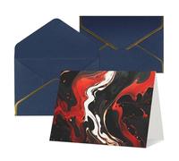 Thinking of You Cards Birthday Cards with Envelopes black and red marble Blank Cards for All Occasions Happy Birthday Anniversary Greeting Card for Wedding Invitations Thank You Note