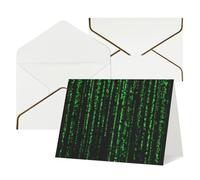 Thinking of You Cards Birthday Cards with Envelopes Green Matrix Blank Cards for All Occasions Happy Birthday Anniversary Greeting Card for Wedding Invitations Thank You Note