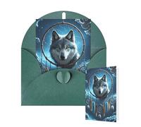 Thinking of You Cards Birthday Greeting Cards with Envelopes 3D Wolf Dream Catcher Blank Cards for All Occasions Happy Birthday Thank You Note Card for Wedding Invitations Christmas 10 X 15 CM