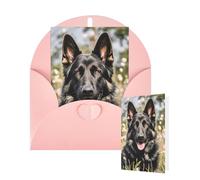Thinking of You Cards Birthday Greeting Cards with Envelopes black german shepherd Blank Cards for All Occasions Happy Birthday Thank You Note Card for Wedding Invitations Christmas 10 X 15 CM