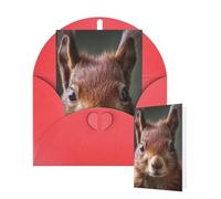 Thinking of You Cards Birthday Greeting Cards with Envelopes Cute Red Squirrel Blank Cards for All Occasions Happy Birthday Thank You Note Card for Wedding Invitations Christmas 10 X 15 CM