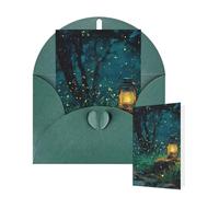 Thinking of You Cards Birthday Greeting Cards with Envelopes Fireflies and Lantern Blank Cards for All Occasions Happy Birthday Thank You Note Card for Wedding Invitations Christmas 10 X 15 CM