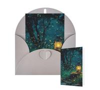 Thinking of You Cards Birthday Greeting Cards with Envelopes Fireflies and Lantern Blank Cards for All Occasions Happy Birthday Thank You Note Card for Wedding Invitations Christmas 10 X 15 CM