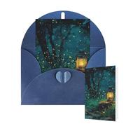 Thinking of You Cards Birthday Greeting Cards with Envelopes Fireflies and Lantern Blank Cards for All Occasions Happy Birthday Thank You Note Card for Wedding Invitations Christmas 10 X 15 CM