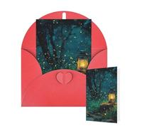 Thinking of You Cards Birthday Greeting Cards with Envelopes Fireflies and Lantern Blank Cards for All Occasions Happy Birthday Thank You Note Card for Wedding Invitations Christmas 10 X 15 CM
