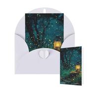 Thinking of You Cards Birthday Greeting Cards with Envelopes Fireflies and Lantern Blank Cards for All Occasions Happy Birthday Thank You Note Card for Wedding Invitations Christmas 10 X 15 CM