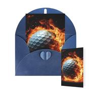 Thinking of You Cards Birthday Greeting Cards with Envelopes Golf ball on fire Blank Cards for All Occasions Happy Birthday Thank You Note Card for Wedding Invitations Christmas 10 X 15 CM