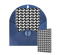 Thinking of You Cards Birthday Greeting Cards with Envelopes Houndstooth Black Blank Cards for All Occasions Happy Birthday Thank You Note Card for Wedding Invitations Christmas 10 X 15 CM