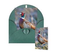 Thinking of You Cards Birthday Greeting Cards with Envelopes Pheasants Animals Blank Cards for All Occasions Happy Birthday Thank You Note Card for Wedding Invitations Christmas 10 X 15 CM