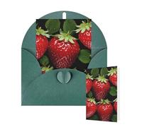 Thinking of You Cards Birthday Greeting Cards with Envelopes Red strawberry Blank Cards for All Occasions Happy Birthday Thank You Note Card for Wedding Invitations Christmas 10 X 15 CM