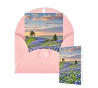 Thinking of You Cards Birthday Greeting Cards with Envelopes Texas Bluebonnets Scenery Blank Cards for All Occasions Happy Birthday Thank You Note Card for Wedding Invitations Christmas 10 X 15 CM