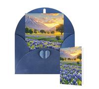 Thinking of You Cards Birthday Greeting Cards with Envelopes Texas Bluebonnets Scenery Blank Cards for All Occasions Happy Birthday Thank You Note Card for Wedding Invitations Christmas 10 X 15 CM