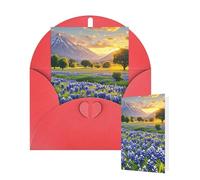 Thinking of You Cards Birthday Greeting Cards with Envelopes Texas Bluebonnets Scenery Blank Cards for All Occasions Happy Birthday Thank You Note Card for Wedding Invitations Christmas 10 X 15 CM