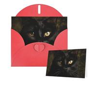 Thinking of You Cards with Envelopes A black cat Greeting Cards for All Occasions Thank You Blank Note Card for Wedding Invitations Valentine's Day Birthday Card 10x15 cm