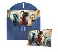 Thinking of You Cards with Envelopes A pattern with horses as a background Greeting Cards for All Occasions Thank You Blank Note Card for Wedding Invitations Valentine's Day Birthday Card 10x15 cm