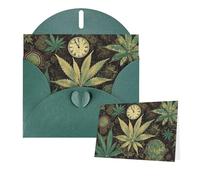 Thinking of You Cards with Envelopes A Puff in Time Weed Marijuana Greeting Cards for All Occasions Thank You Blank Note Card for Wedding Invitations Valentine's Day Birthday Card 10x15 cm