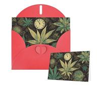 Thinking of You Cards with Envelopes A Puff in Time Weed Marijuana Greeting Cards for All Occasions Thank You Blank Note Card for Wedding Invitations Valentine's Day Birthday Card 10x15 cm