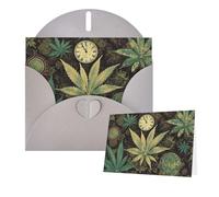 Thinking of You Cards with Envelopes A Puff in Time Weed Marijuana Greeting Cards for All Occasions Thank You Blank Note Card for Wedding Invitations Valentine's Day Birthday Card 10x15 cm