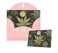 Thinking of You Cards with Envelopes A Puff in Time Weed Marijuana Greeting Cards for All Occasions Thank You Blank Note Card for Wedding Invitations Valentine's Day Birthday Card 10x15 cm