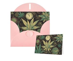 Thinking of You Cards with Envelopes A Puff in Time Weed Marijuana Greeting Cards for All Occasions Thank You Blank Note Card for Wedding Invitations Valentine's Day Birthday Card 10x15 cm
