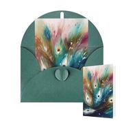 Thinking of You Cards with Envelopes Abstract Beautiful Feathers Blank Cards for All Occasions Thank You Blank Note Card Greeting Cards for Wedding Bridal Invitations Birthday Party 10 x 15 cm