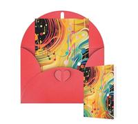 Thinking of You Cards with Envelopes Abstract Music Themed Blank Cards for All Occasions Thank You Blank Note Card Greeting Cards for Wedding Bridal Invitations Birthday Party 10 x 15 cm