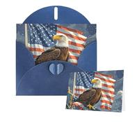 Thinking of You Cards with Envelopes America Flag and Eagle Greeting Cards for All Occasions Thank You Blank Note Card for Wedding Invitations Valentine's Day Birthday Card 10x15 cm