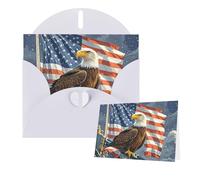 Thinking of You Cards with Envelopes America Flag and Eagle Greeting Cards for All Occasions Thank You Blank Note Card for Wedding Invitations Valentine's Day Birthday Card 10x15 cm