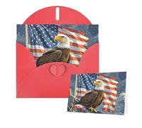 Thinking of You Cards with Envelopes America Flag and Eagle Greeting Cards for All Occasions Thank You Blank Note Card for Wedding Invitations Valentine's Day Birthday Card 10x15 cm