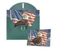 Thinking of You Cards with Envelopes America Flag and Eagle Greeting Cards for All Occasions Thank You Blank Note Card for Wedding Invitations Valentine's Day Birthday Card 10x15 cm