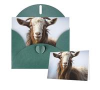 Thinking of You Cards with Envelopes Animal Goat Greeting Cards for All Occasions Thank You Blank Note Card for Wedding Invitations Valentine's Day Birthday Card 10x15 cm