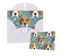 Thinking of You Cards with Envelopes beagle patterns Greeting Cards for All Occasions Thank You Blank Note Card for Wedding Invitations Valentine's Day Birthday Card 10x15 cm