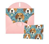 Thinking of You Cards with Envelopes beagle patterns Greeting Cards for All Occasions Thank You Blank Note Card for Wedding Invitations Valentine's Day Birthday Card 10x15 cm