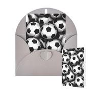 Thinking of You Cards with Envelopes Black and White Soccer Ball Pattern Blank Cards for All Occasions Thank You Blank Note Card Greeting Cards for Wedding Bridal Invitations Birthday Party 10 x 15 cm