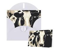 Thinking of You Cards with Envelopes Black and White Spotted Cow Greeting Cards for All Occasions Thank You Blank Note Card for Wedding Invitations Valentine's Day Birthday Card 10x15 cm