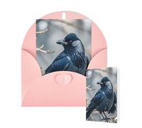 Thinking of You Cards with Envelopes Black Crow Birds Blank Cards for All Occasions Thank You Blank Note Card Greeting Cards for Wedding Bridal Invitations Birthday Party 10 x 15 cm