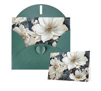 Thinking of You Cards with Envelopes Blue and White Hibiscus Flower Greeting Cards for All Occasions Thank You Blank Note Card for Wedding Invitations Valentine's Day Birthday Card 10x15 cm