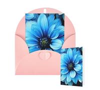 Thinking of You Cards with Envelopes Blue Flower Blank Cards for All Occasions Thank You Blank Note Card Greeting Cards for Wedding Bridal Invitations Birthday Party 10 x 15 cm