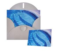 Thinking of You Cards with Envelopes Blue Swimming Pool Blank Cards for All Occasions Sympathy Card Blank Note Card Thank You Greeting Cards for Wedding Invitations Birthday Party
