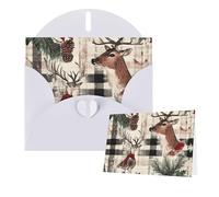 Thinking of You Cards with Envelopes Buffalo Plaid Woodland Christmas Blank Cards for All Occasions Sympathy Card Blank Note Card Thank You Greeting Cards for Wedding Invitations Birthday Party