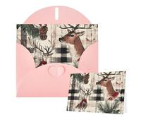 Thinking of You Cards with Envelopes Buffalo Plaid Woodland Christmas Blank Cards for All Occasions Sympathy Card Blank Note Card Thank You Greeting Cards for Wedding Invitations Birthday Party