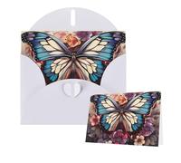 Thinking of You Cards with Envelopes Butterfly Floral Greeting Cards for All Occasions Thank You Blank Note Card for Wedding Invitations Valentine's Day Birthday Card 10x15 cm