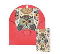 Thinking of You Cards with Envelopes Color owl pattern Blank Cards for All Occasions Thank You Blank Note Card Greeting Cards for Wedding Bridal Invitations Birthday Party 10 x 15 cm