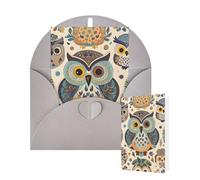Thinking of You Cards with Envelopes Color owl pattern Blank Cards for All Occasions Thank You Blank Note Card Greeting Cards for Wedding Bridal Invitations Birthday Party 10 x 15 cm