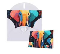 Thinking of You Cards with Envelopes Colorful Elephant and Leaf Blank Cards for All Occasions Sympathy Card Blank Note Card Thank You Greeting Cards for Wedding Invitations Birthday Party