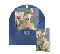 Thinking of You Cards with Envelopes Colorful Orchids Flower Blank Cards for All Occasions Thank You Blank Note Card Greeting Cards for Wedding Bridal Invitations Birthday Party 10 x 15 cm
