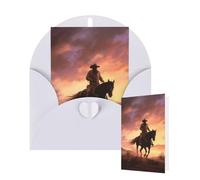 Thinking of You Cards with Envelopes Cowboy West Blank Cards for All Occasions Thank You Blank Note Card Greeting Cards for Wedding Bridal Invitations Birthday Party 10 x 15 cm